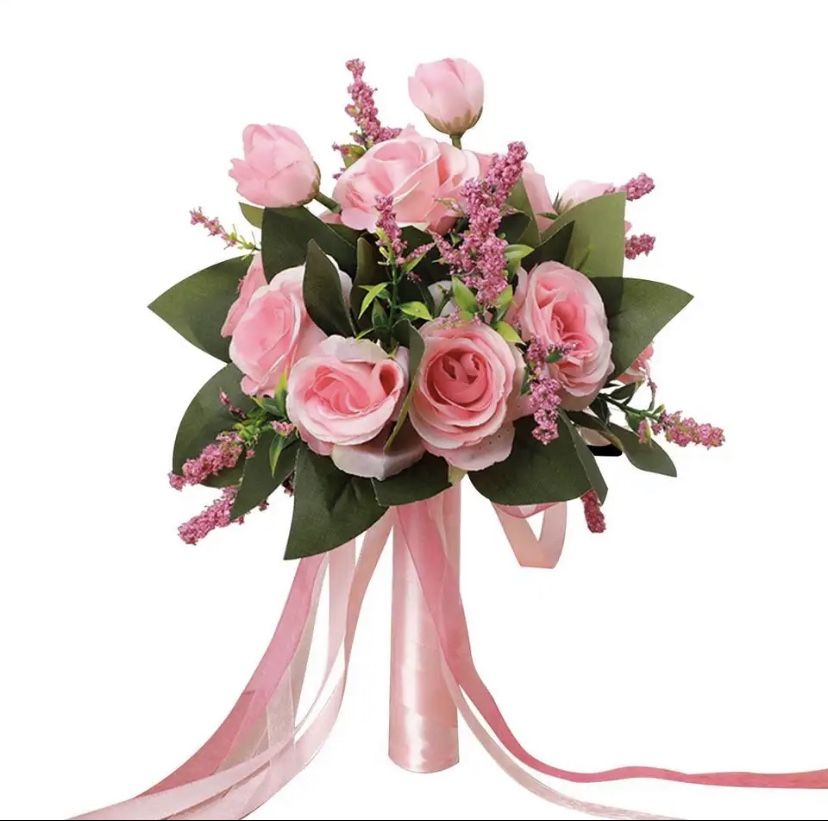 Pink Artificial holding Flowers Bouquet Rose For Wedding Artificial Flowers Suit Wedding Bride Holding Bridesmade Message me if you are interested i