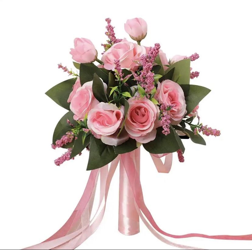 Pink Artificial holding Flowers Bouquet Rose For Wedding Artificial Flowers Suit Wedding Bride Holding Bridesmade   Message me if you are interested i