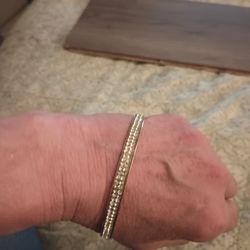Rose Gold Plated Rhinestone Bangle Bracelet 