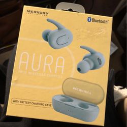 Bluetooth Murkury Ear Buds W/ Charging Case. Mic For Calls.