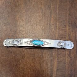 Southwestern Style Turquoise & Sterling Silver Hair Pin