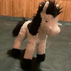 Douglas Cuddle Toys Black White Paint Horse Pony Stuffed Animal Beanbag Plush 9”