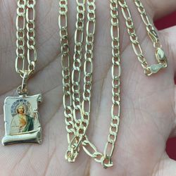 Cadena Fígaro De 14 Kt Con Sab Judas 22 “