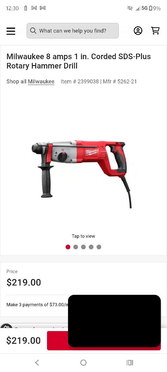 Milwaukee Rotary Hammer Drill Kit