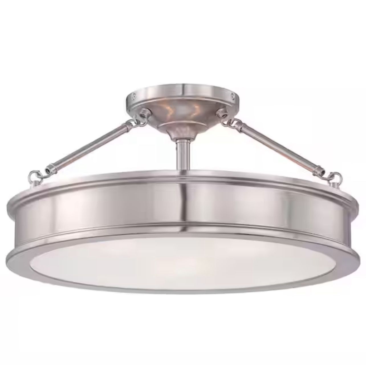 Home Decorators Collection Grafton 15 in. 3-Light Brushed Nickel Semi Flush Mount Ceiling Light