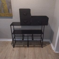 Metal Storage Shelf With Cubbies 