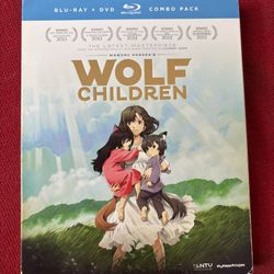 WOLF CHILDREN - Anime Blu Ray/DVD combo w Slipcover - OOP