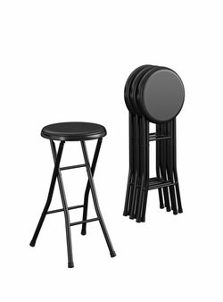 Black Folding Stools Set of 4