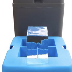 Crystal Clear Ice Cube Maker, 4 Large 2"x2"x2" Ice Cubes for Cocktails and Drinks, Silicone Mold for Pure, Bartender-Quality Ice - Great for Hosting a