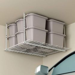 Hyloft White Adjustable Metal Overhead Garage Storage Rack 45x45 NEW