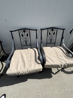 Set Of Two Outdoor Chairs With Cushion