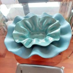 2 tone blue Serving Bowl