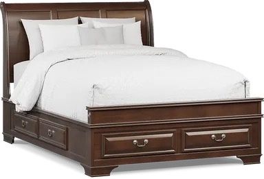 Mill Valley II Cherry Queen Sleigh Bed with Storage