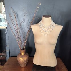 Cultured Pearl Multi-Strand Necklace With Sterling Silver,
