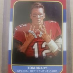 Real Nice Tom Brady Retirement Card... 1000 MADE,,Mint Condition .!!!