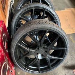 Set Of 4 New Staggered Rohana Wheels Rims Tires 5x114.3 5x115