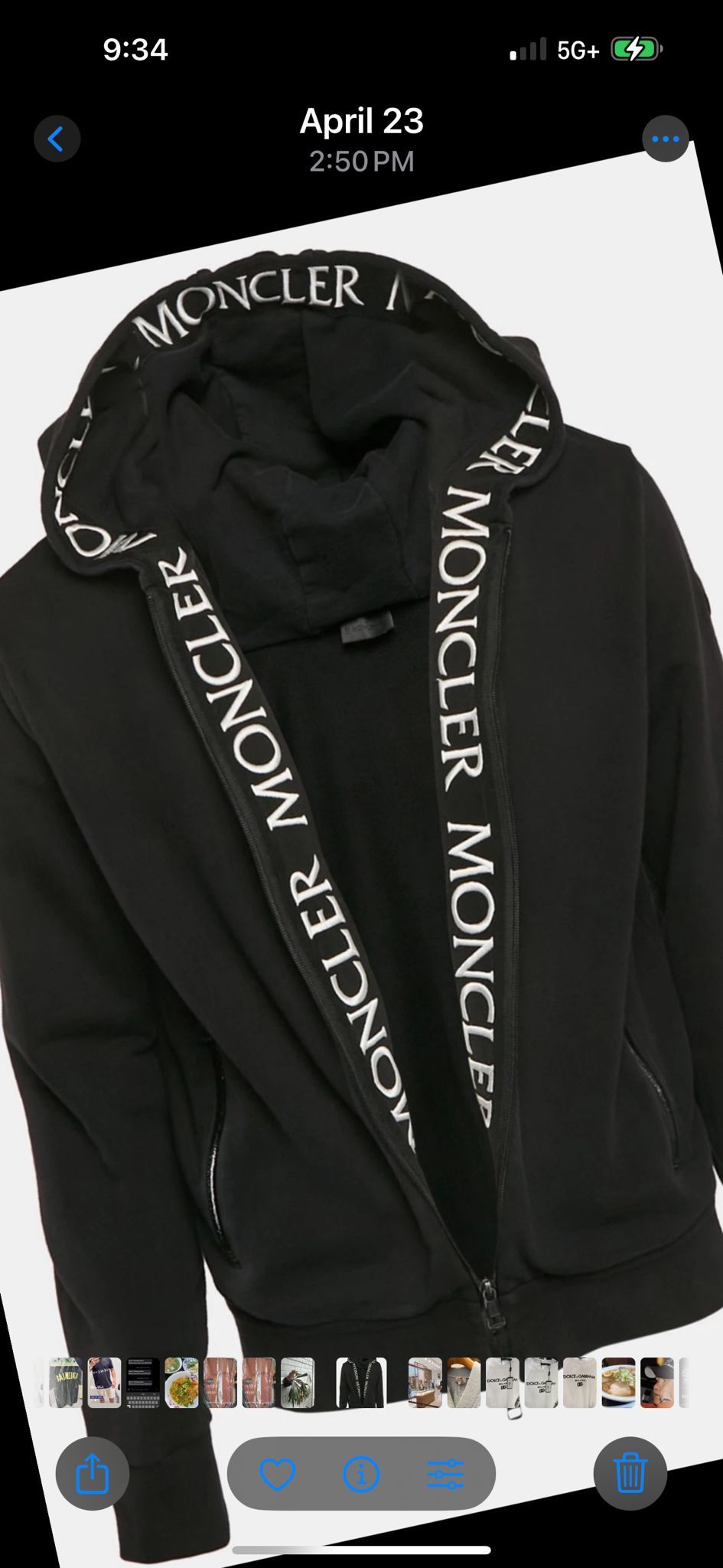 MONCLER hoodie Medium Like New