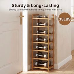 NEW 55” Tall Real Bamboo Shelf