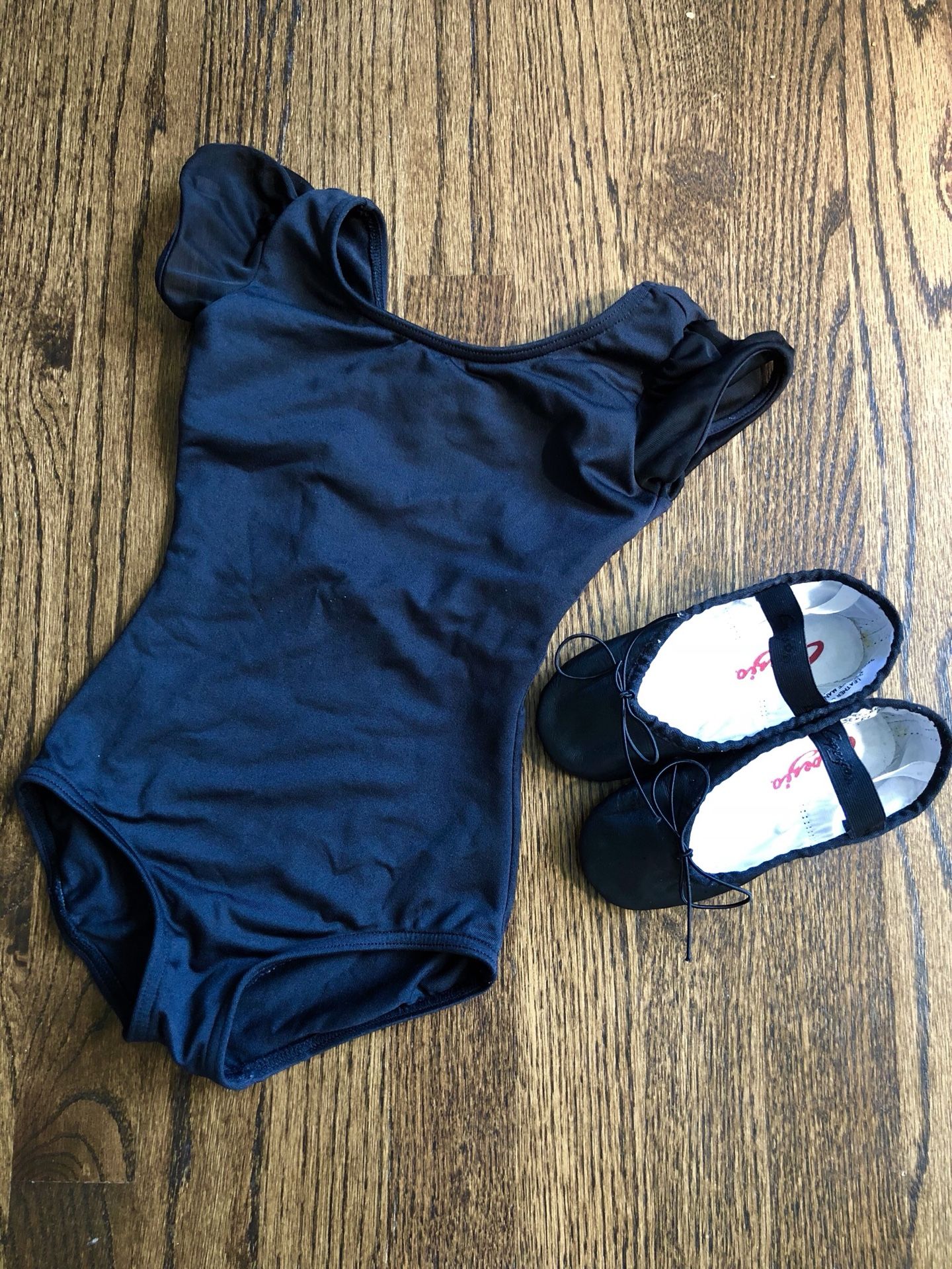 Capezio Ballet Dance Black Leotard & Shoes Little Girls - Size 3T-5T Leotard & 10.5 Shoes