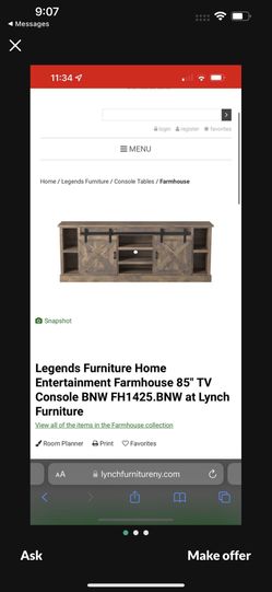 Legend Furniture Home Entertainment Farmhouse 85” TV Console BNW FH1425.BNWat Lvnch