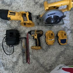 Sawzall, Circle Saw And Impact Drill Dewalt Combo