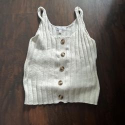 Cream and Tan knit tank top