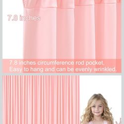  Panels Blush Pink Backdrop Curtains for Wedding Party Wrinkle Free Backdrops Curtain Drapes Fabric Decorations Photo Back Drop Cloth for Baby Shower 
