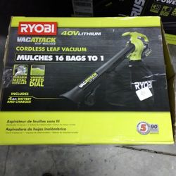 Ryobi 40 Volt Lithium Vaccitech Leaf Mulcher Cordless Leaf Vacuum