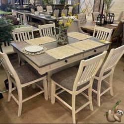 Ashley 7 Pcs Dinings Sets Tables and 6 Chairs Finance and Delivery Available 