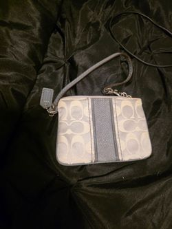 Silver  Grey Small COACH wristlet