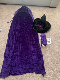 Witch Halloween Costume Set with Cape, Hat, and Wig