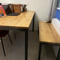 West Elm Dining Table And Bench 