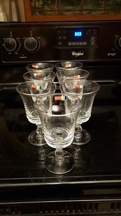 Set of 7 Heavy Fostoria Wine Glasses