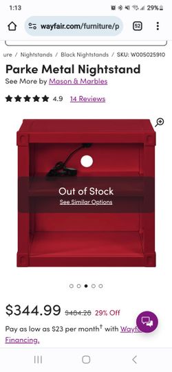 RED Metal Nightstand