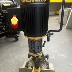 Powermatic mortising machine. Never used in perfect condition. Includes new hollow 4 chisel set and rolling stand.