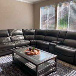 Grey reclining couch 