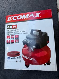 🆕 NEW IN BOX EcoMax 6 Gal Pancake Air Compressor + Kit
