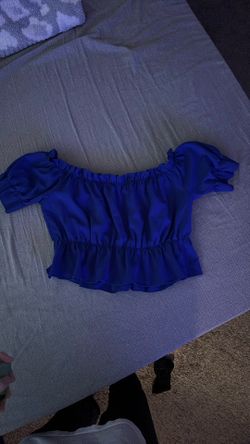 On Or Off The Shoulder Blue Top