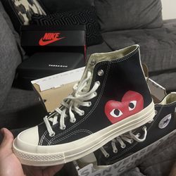 black converse high top comme de garçon size 9