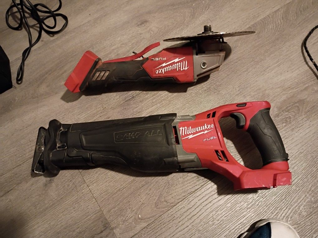 Milwaukee M18 Fuel Brushless Sawzall and Grinder w/ Rapid Stop