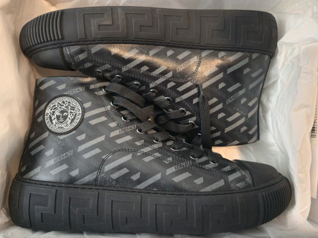 Versace Under Glass Greca-Medusa High-Top Sneakers Shoes