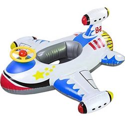 Baby Inflatable Pool Float Swimming Float Boat with Steering Wheel Horn for Kids Toddlers Age 1-4