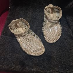 Mesh Bootie With Crystal Details 