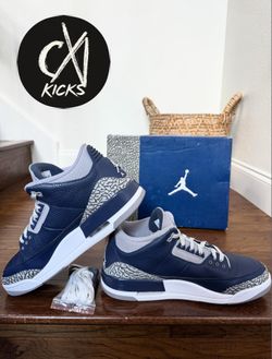 Size 13 - Jordan 3 Retro Blue (Georgetown) CT8532 401 OG box & Laces
