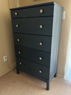 Black tall dresser