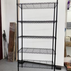  Black Metal Shelf, Bakers Style Shelf