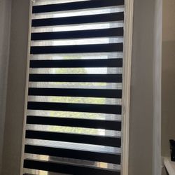 SHADESU Light Filtering Zebra Cordless Roller Shades (Max Height 72") (White (37” Width)