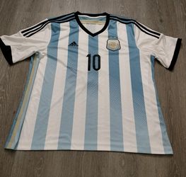 Adidas 2013 Argentina Home Soccer Jersey Lionel Messi # 10 Size 2XL 
