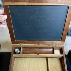 Antique Shepherd New York Combo Writing School House Room Slate Wood Lap Desk 