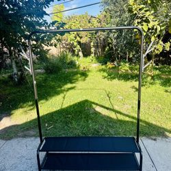 Metal Frame Clothing Garment Rack Organizer with Fabric Shelves   Size Length 44", Width 13", Height 60" New Condition 